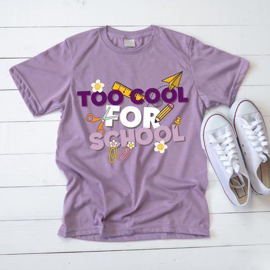 Purple and Yellow School T-Shirt Feature Mockup